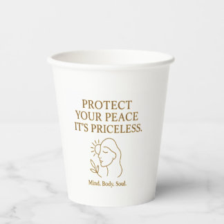 Gobelets En Papier Protect Your Peace — Minimalist Self-Care Quote