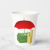 Gobelets En Papier Protection de la sécurité financière avec paraplui (Recto)