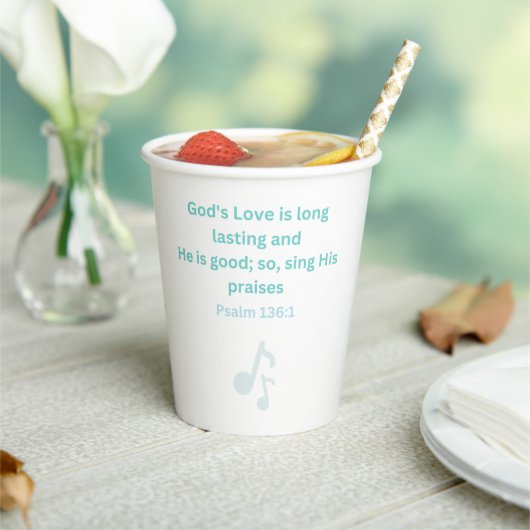 Gobelets En Papier Psaume 136:1 Tasse en papier (Insitu)