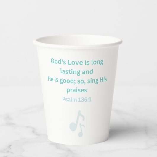 Gobelets En Papier Psaume 136:1 Tasse en papier (Recto)