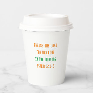 Gobelets En Papier Psaume de la coupe de papier Verse de la Bible 92: