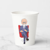 Gobelets En Papier Psychologue en costume avec Bloc-notes assis (Recto)