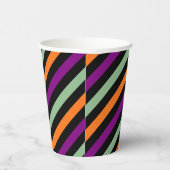 Gobelets En Papier Pumpkin, Purple, Green and Black Diagonal Stripes (Droite)