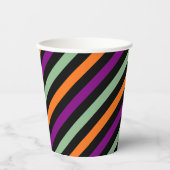Gobelets En Papier Pumpkin, Purple, Green and Black Diagonal Stripes (Recto)