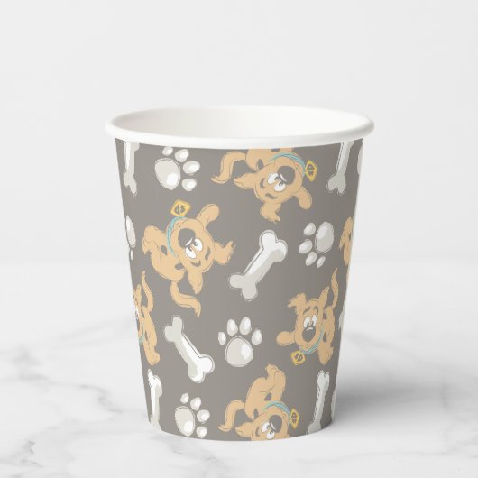 Gobelets En Papier Puppy Scooby-Doo Bone & Motif Empreinte de patte (Verso)
