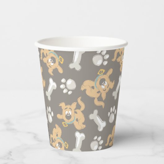 Gobelets En Papier Puppy Scooby-Doo Bone & Motif Empreinte de patte (Recto)
