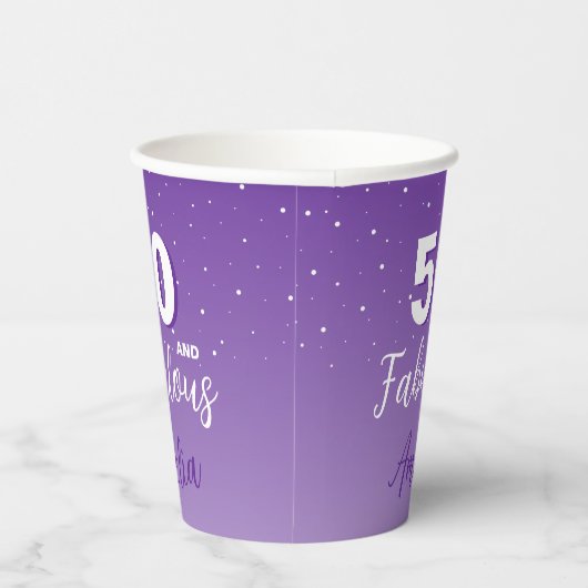 Gobelets En Papier Purple 50 et Fabulous 50th Birthday Party (Droite)