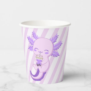 Gobelets En Papier Purple Axolotl Boba Tea Anniversaire de enfant Par