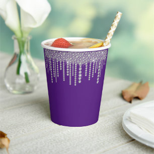 Gobelets En Papier Purple Bling Girly Sparkle