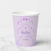 Gobelets En Papier Purple Bow Birthday Any Age (Verso)