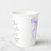 Gobelets En Papier Purple Bow Elle Tying the Knot Fête des mariées (Gauche)