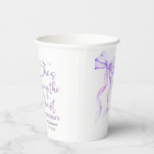 Gobelets En Papier Purple Bow Elle Tying the Knot Fête des mariées (Droite)