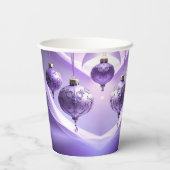 Gobelets En Papier Purple Christmas Ball Holiday Paper Cups (Verso)
