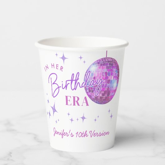 Gobelets En Papier Purple Dans Ma Musique De L'Ère D'Anniversaire (Recto)