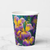 Gobelets En Papier Purple et Gold Irises Art tasse papier (Verso)