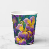 Gobelets En Papier Purple et Gold Irises Art tasse papier (Recto)