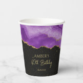 Gobelets En Papier Purple Gold Glitter Watercolor Marble (Verso)