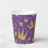 Gobelets En Papier Purple & Gold Parties scintillant Étincelle Prince (Verso)