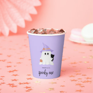 Gobelets En Papier Purple mignonne "Éffrayant One" Halloween Premier