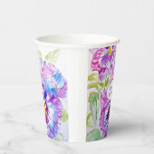 Gobelets En Papier Purple Pansy Flower Pattern Watercolor Wedding (Droite)