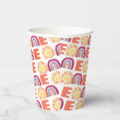 Gobelets En Papier Purple Retro ONE Première fête d'anniversaire (Droite)