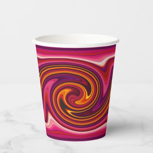 Gobelets En Papier Purple rose orange Cool Gras Trippy Party (Recto)