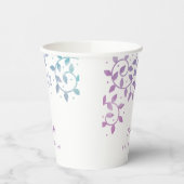 Gobelets En Papier Purple + Turquoise Arbre de vie Bat mitzvah (Gauche)