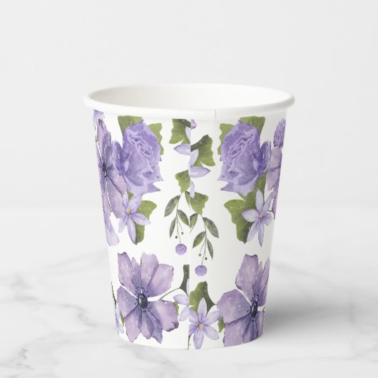 Gobelets En Papier Purple Un Petit Fleur sauvage Est En Route Script (Droite)