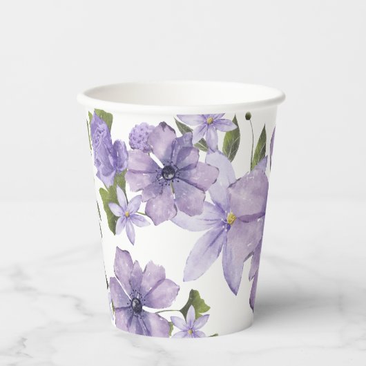 Gobelets En Papier Purple Un Petit Fleur sauvage Est En Route Script (Recto)