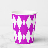 Gobelets En Papier Purple White Harlequin Diamonds Checkers Design  (Droite)