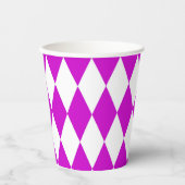 Gobelets En Papier Purple White Harlequin Diamonds Checkers Design  (Recto)