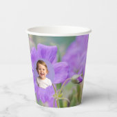 Gobelets En Papier Purple Wildflower Custom Photo Template Birthday (Verso)