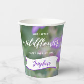 Gobelets En Papier Purple Wildflower Custom Photo Template Birthday (Recto)
