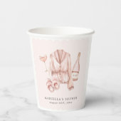 Gobelets En Papier Pyjama & Prosecco Enterrement de Vie de Jeune Fill (Verso)