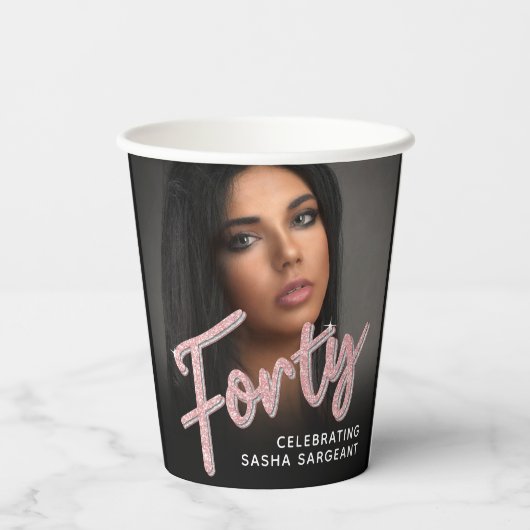 Gobelets En Papier Quarante 40e anniversaire script photo parties sci (Verso)