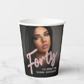 Gobelets En Papier Quarante 40e anniversaire script photo parties sci (Recto)