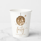 Gobelets En Papier Quarty Gold Disco Ball 40e fête d'anniversaire (Verso)