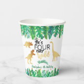 Gobelets En Papier Quatre Dinosaures Sauvages Boys 4e anniversaire (Verso)