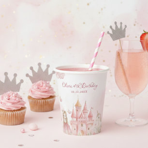 Gobelets En Papier Quatre Ever Princesse Château Licorne 4ème Anniver