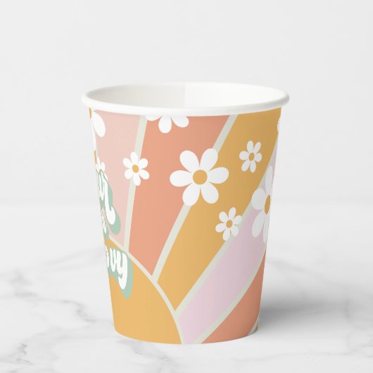 Gobelets En Papier Quatre par Super Retro Sunshine Daisy Anniversaire (Gauche)