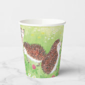 Gobelets En Papier Quatre petits hérissons dans la prairie (Gauche)
