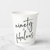 Gobelets En Papier Quatre-vingt-dix et fabuleux Minimal 90e anniversa (Recto)