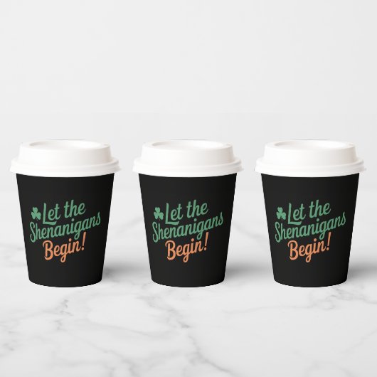 Gobelets En Papier Que les Shenanigans commencent Drôle de Saint-Patr (Multi)