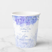 Gobelets En Papier Quelque chose bleu hydrangée douche nuptiale impri (Recto)
