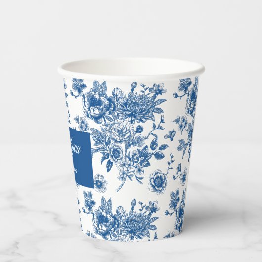 Gobelets En Papier Quelque chose de bleu chinoiserie bleu shower de m (Verso)