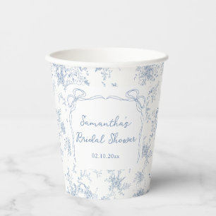 Gobelets En Papier Quelque Chose de Bleu Fête Prénuptiale