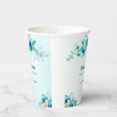 Gobelets En Papier Quelque Chose de Bleu Fleurs Aquarelle Baby Shower (Gauche)