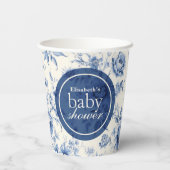 Gobelets En Papier Quelque chose de bleu Floral Baby shower Toile Fra (Verso)