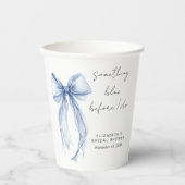 Gobelets En Papier Quelque chose de bleu noeud papillon coquette douc (Recto)