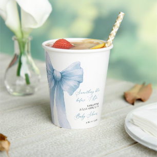 Gobelets En Papier Quelque Chose de Bleu Ruban Bleu Baby Shower